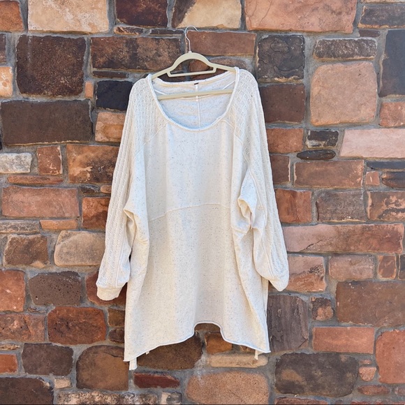 Free People My Girl Pullover Ivory/Ecru Tunic Sweater Size XL - Picture 8 of 16